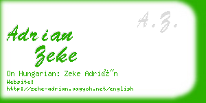 adrian zeke business card